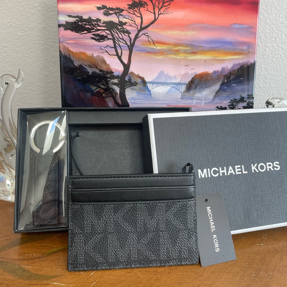 Michael Kors black card holder; NWT